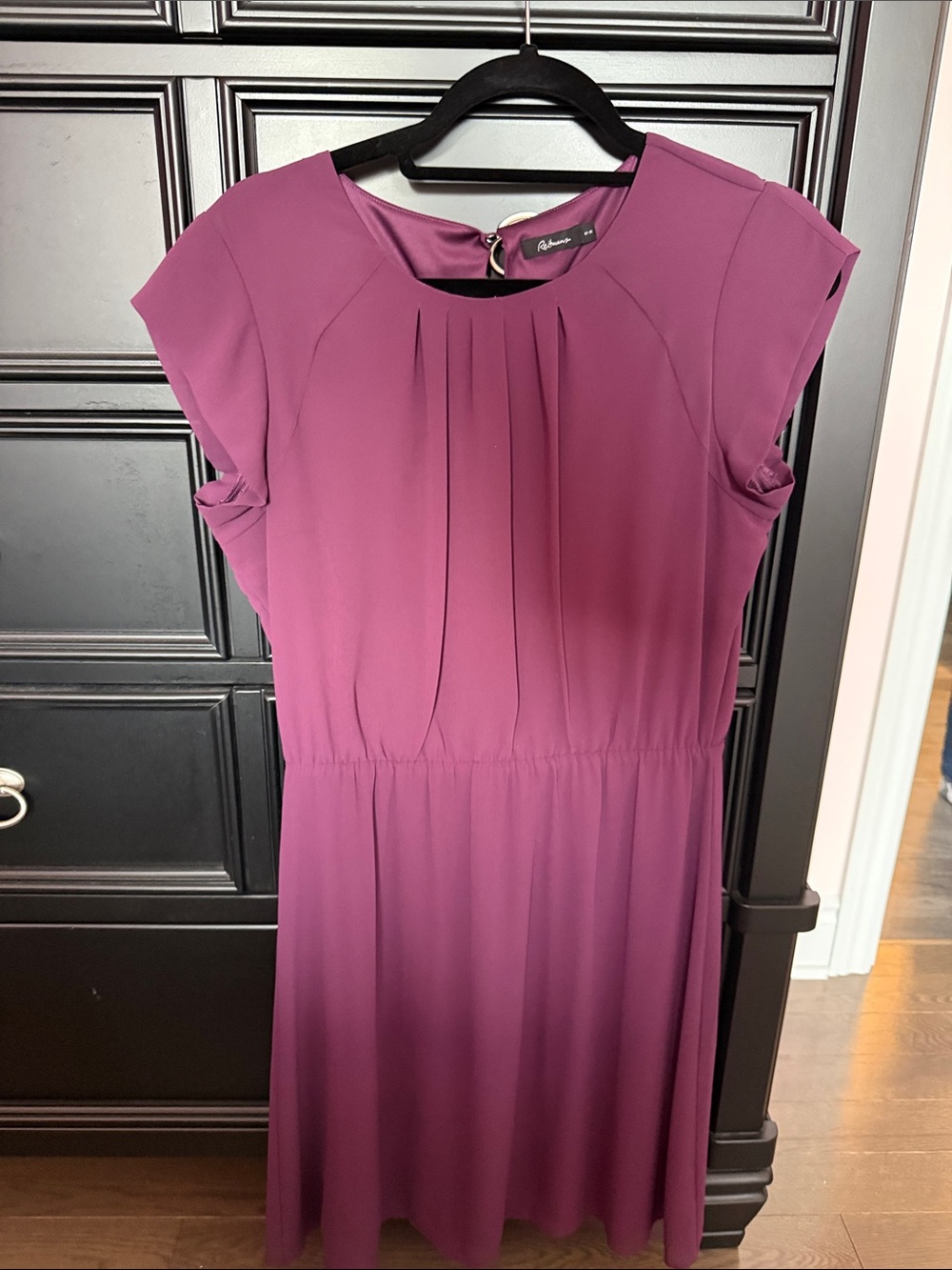 Cap-Sleeve Pleated Waist Dress